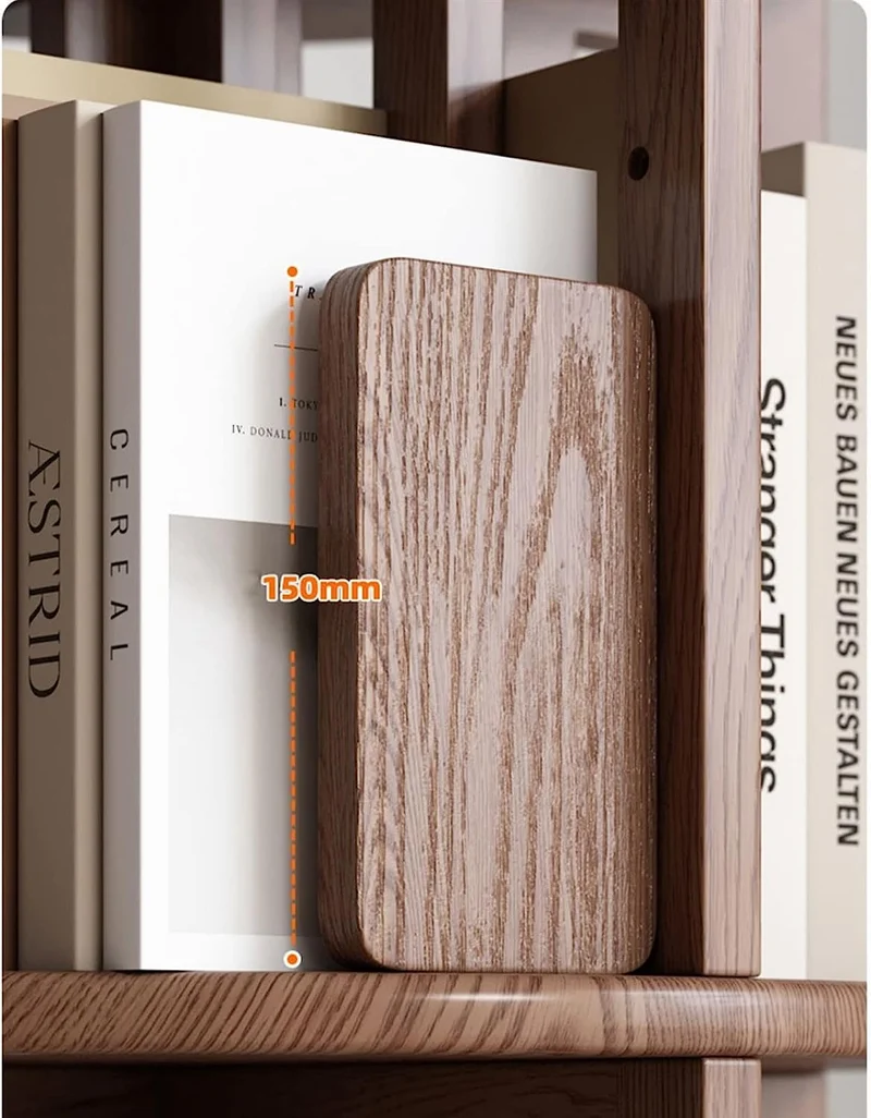 Um 360° drehbares Bücherregal aus Massivholz