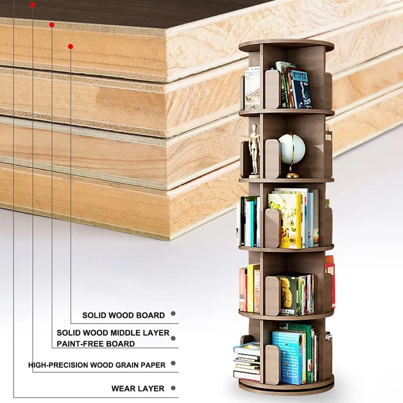 Um 360° drehbares Bücherregal aus Massivholz