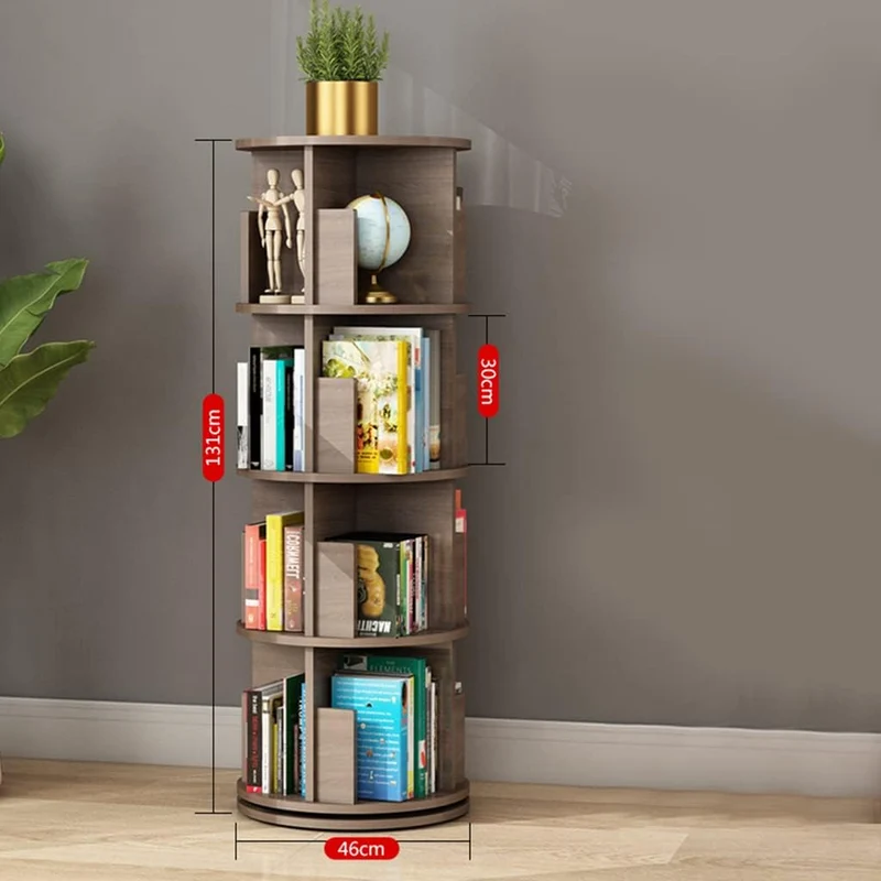 Um 360° drehbares Bücherregal aus Massivholz