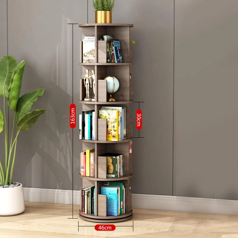 Um 360° drehbares Bücherregal aus Massivholz
