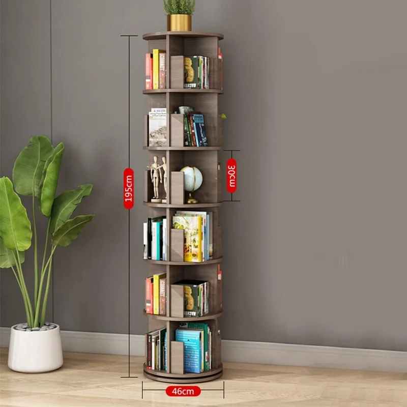 Um 360° drehbares Bücherregal aus Massivholz