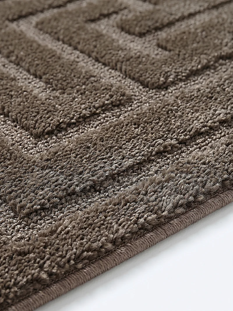 Kurzflor-Teppich Labyrinth-Linien - Polypropylen-Polyester-Mix, 13 mm Gesamthöhe