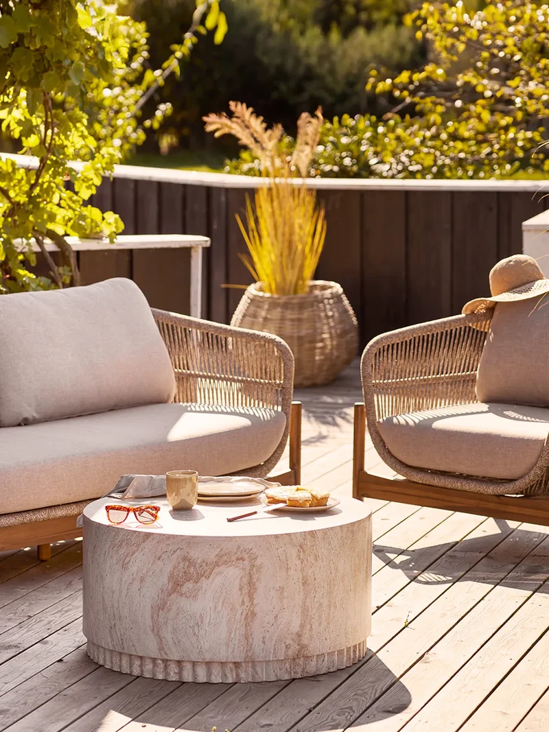 Terracina Loungesofa Akazienholz, natur/beige