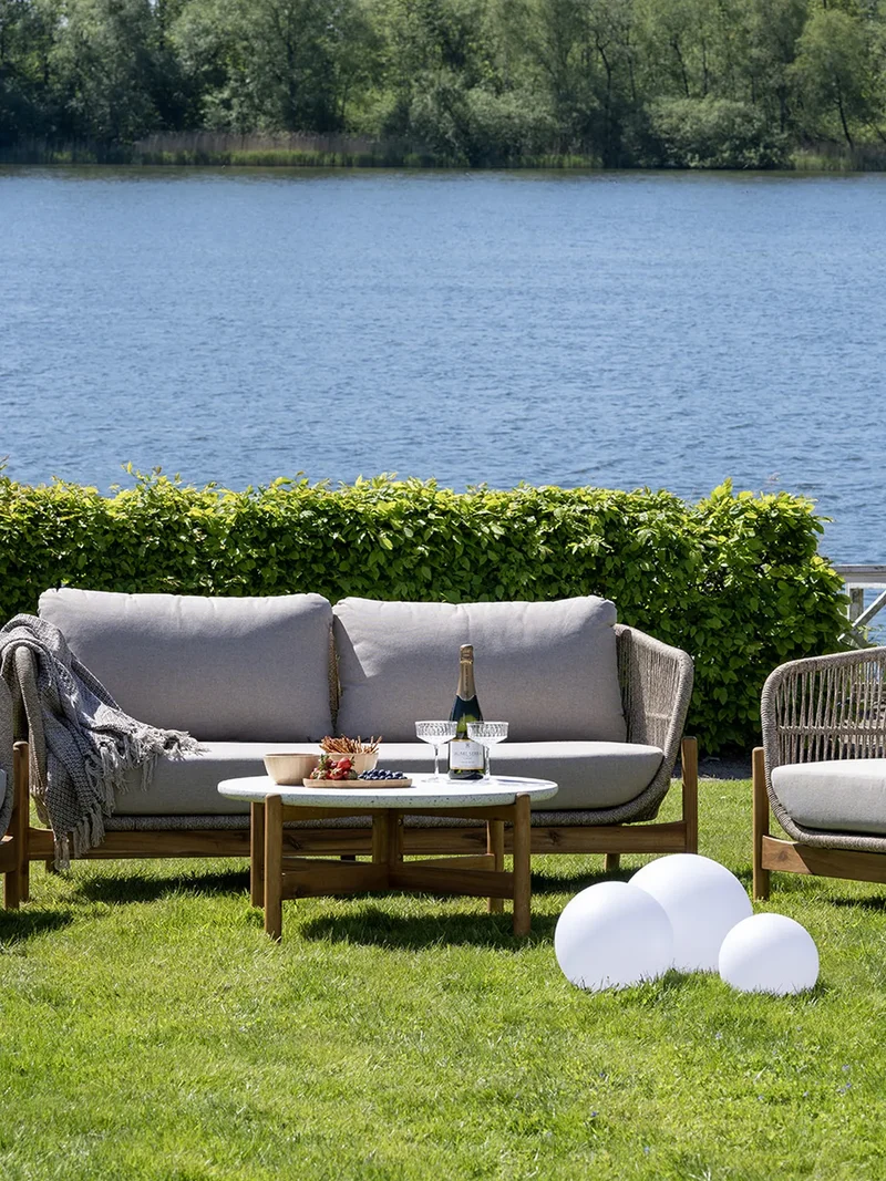 Terracina Loungesofa Akazienholz, natur/beige