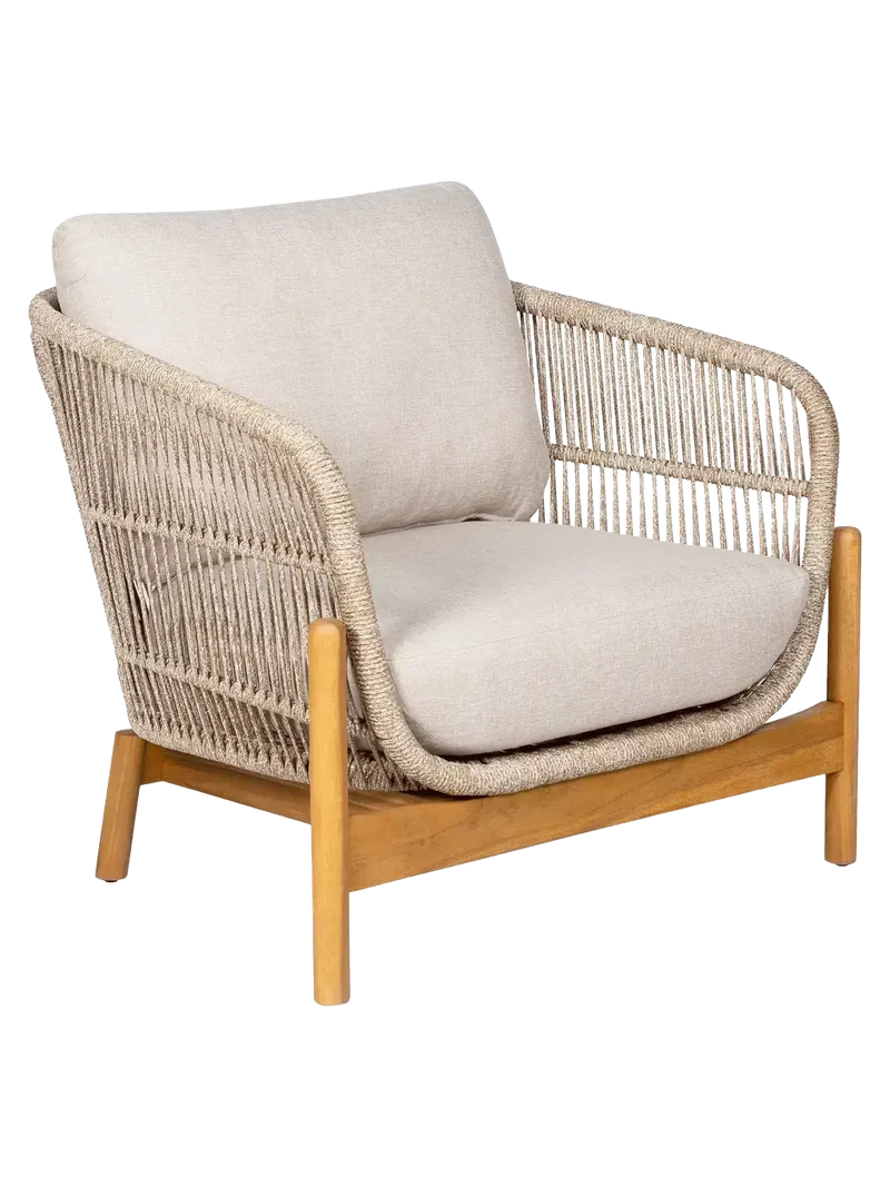 Terracina Loungesessel Akazienholz, natur/beige