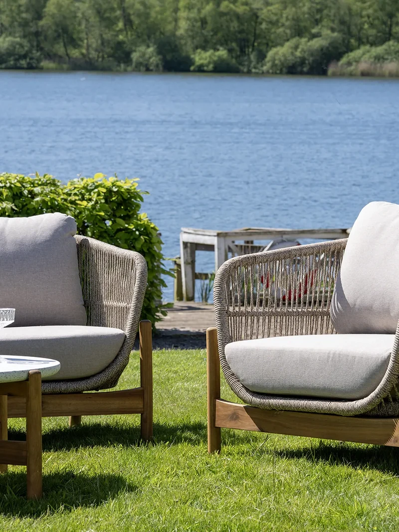Terracina Loungesessel Akazienholz, natur/beige