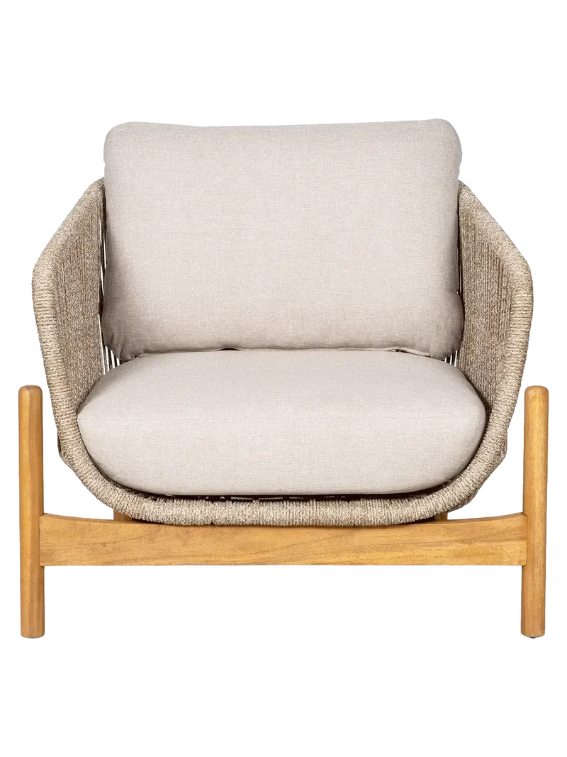 Terracina Loungesessel Akazienholz, natur/beige