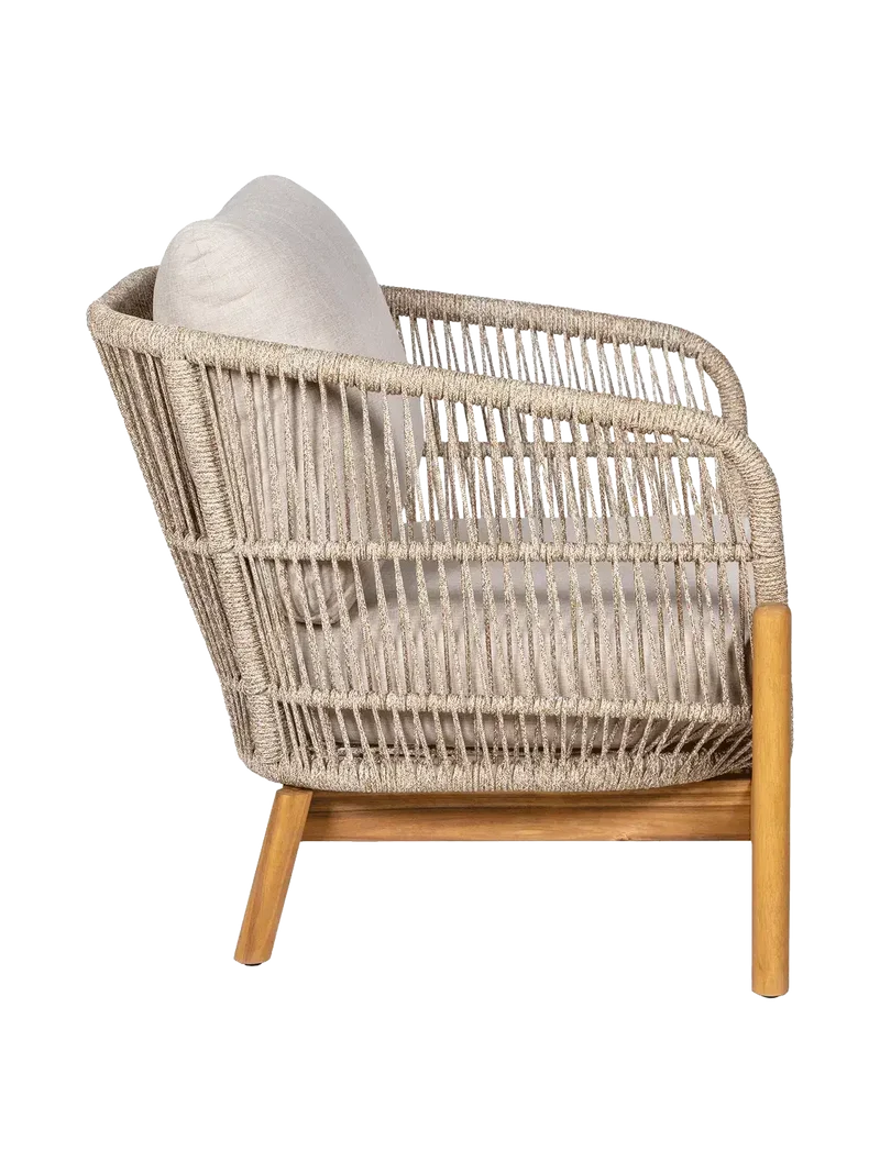 Terracina Loungesessel Akazienholz, natur/beige