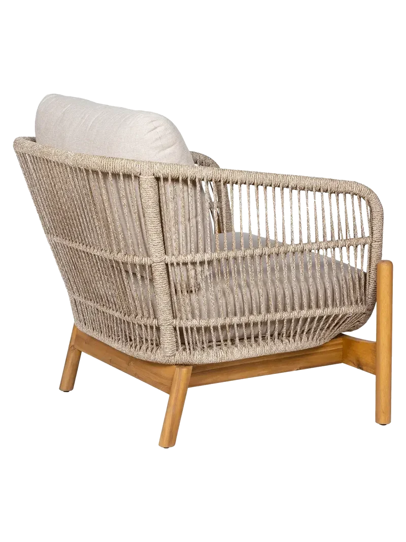 Terracina Loungesessel Akazienholz, natur/beige