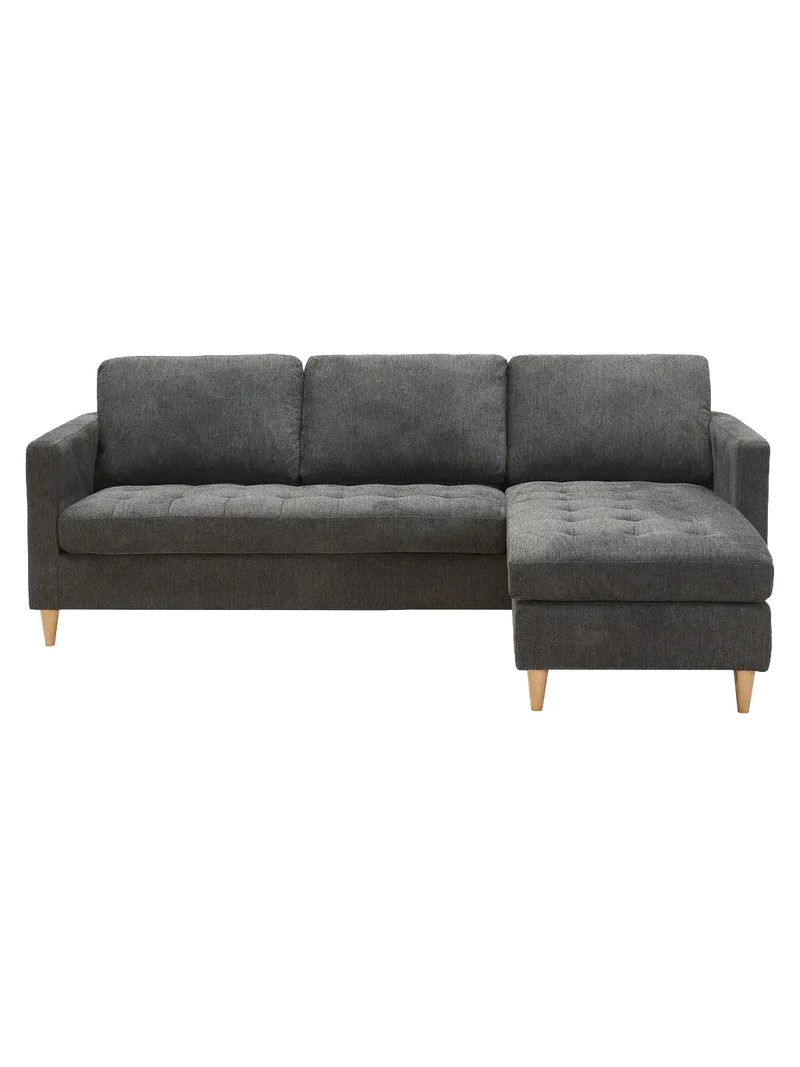 Firenze Sofa mit verstellbarer Récamiere Stoff, dunkelgrau