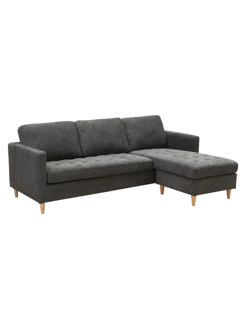 Firenze Sofa mit verstellbarer Récamiere Stoff, dunkelgrau