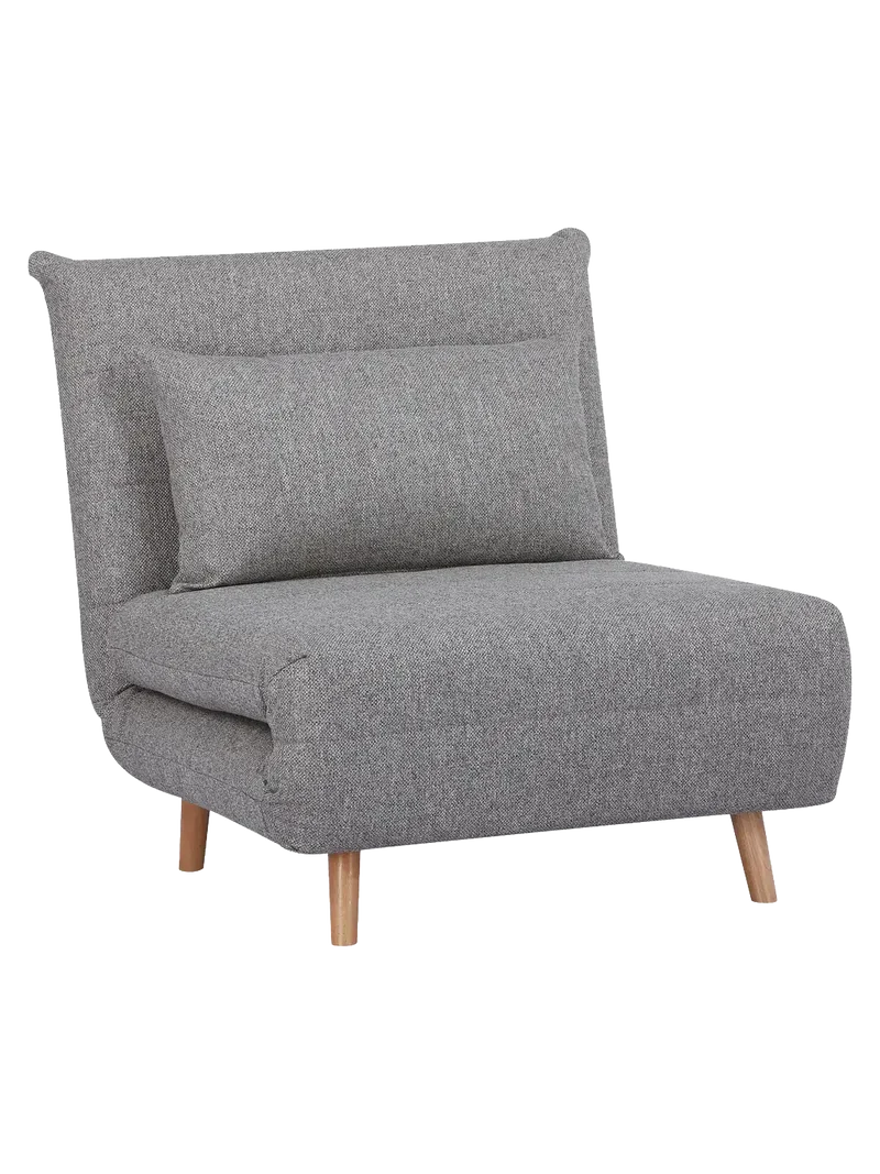 Marlow Schlafsofa Stoff, grau, Beine natur