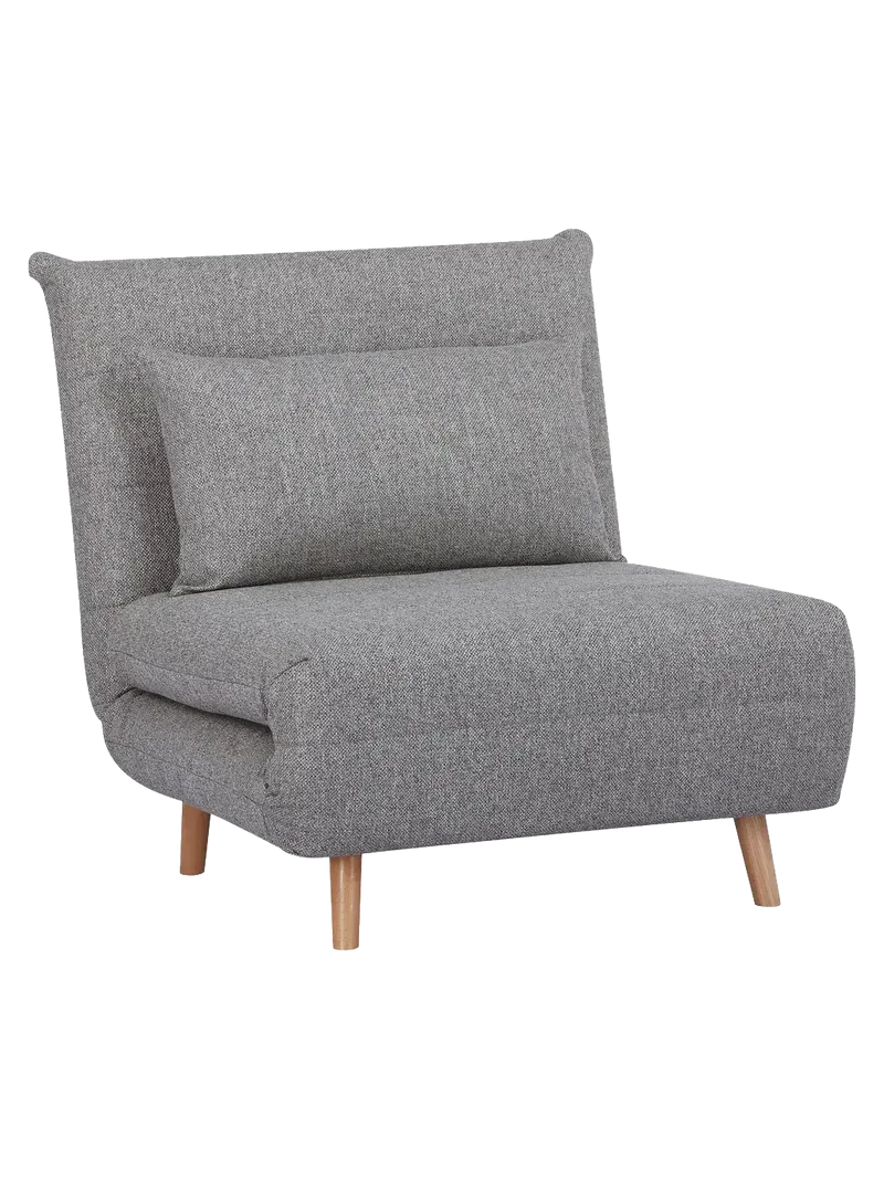 Marlow Schlafsofa Stoff, grau, Beine natur