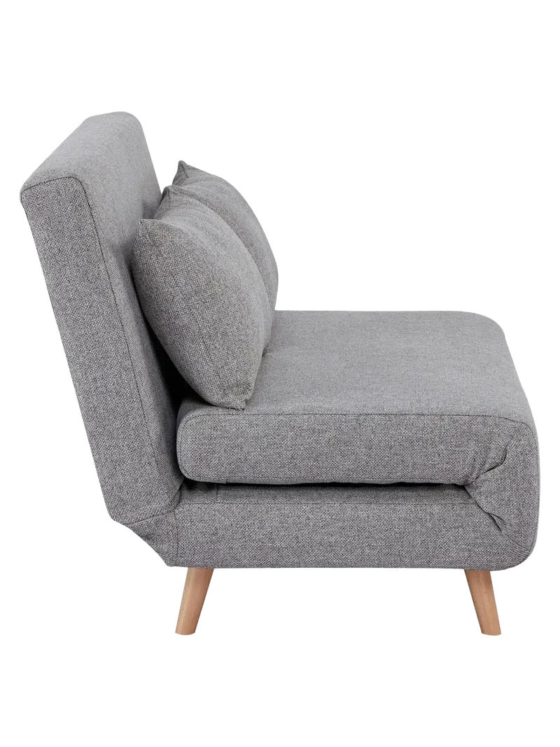 Marlow Schlafsofa Stoff, grau, Beine natur