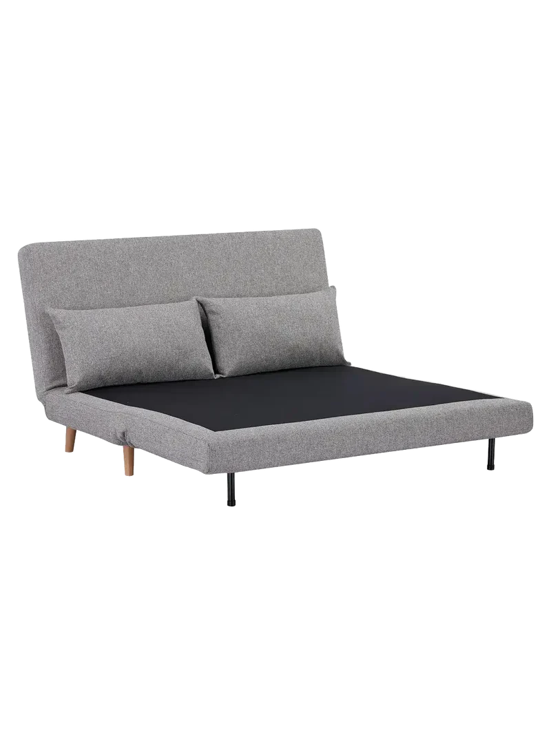 Marlow Schlafsofa Stoff, grau, Beine natur