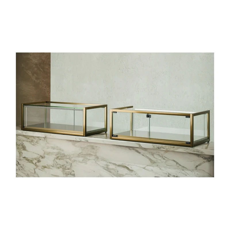 Casa Padrino Luxus Ladentheke 95 x 45 cm H. 32,5 cm mit 1 LED-Spots - Ladeneinrichtung - Boutique Möbel - Made in Italy