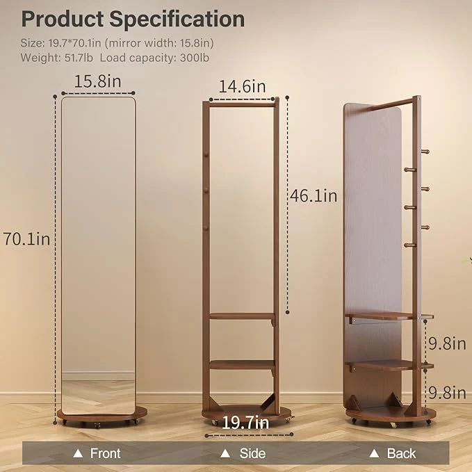 Ganzkörperspiegel mit Garderobe