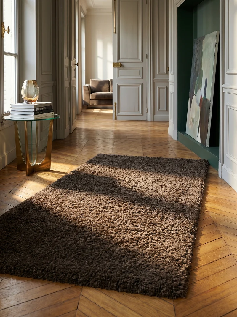 Shaggy Hochflor-Teppich – Helle Naturtöne | 5 cm Florhöhe extra weich
