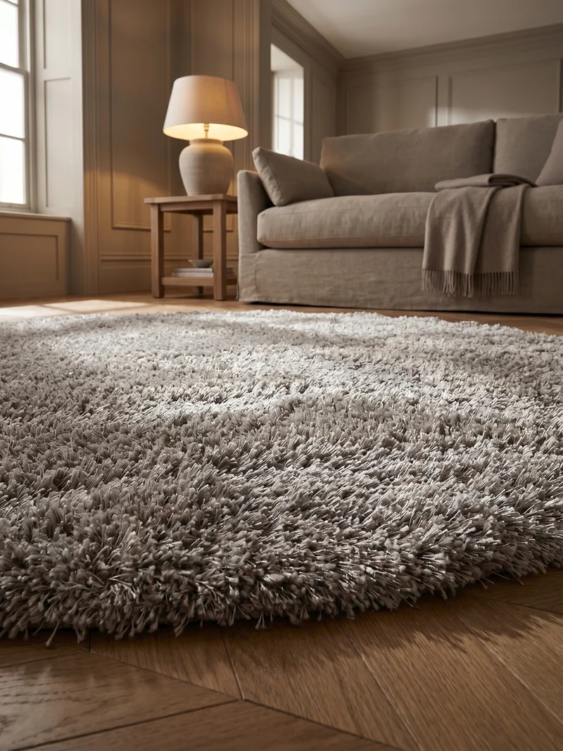 Shaggy Hochflor-Teppich – Helle Naturtöne | 5 cm Florhöhe extra weich