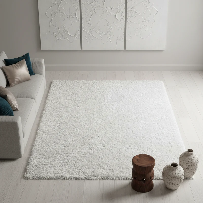 Shaggy Hochflor-Teppich – Helle Naturtöne | 5 cm Florhöhe extra weich