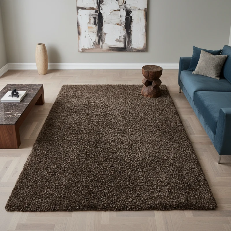 Shaggy Hochflor-Teppich – Helle Naturtöne | 5 cm Florhöhe extra weich
