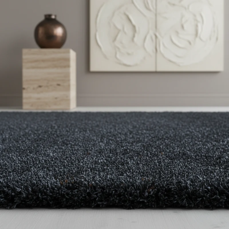 Shaggy Hochflor-Teppich – Moderne Grautöne | 5 cm Florhöhe extra weich