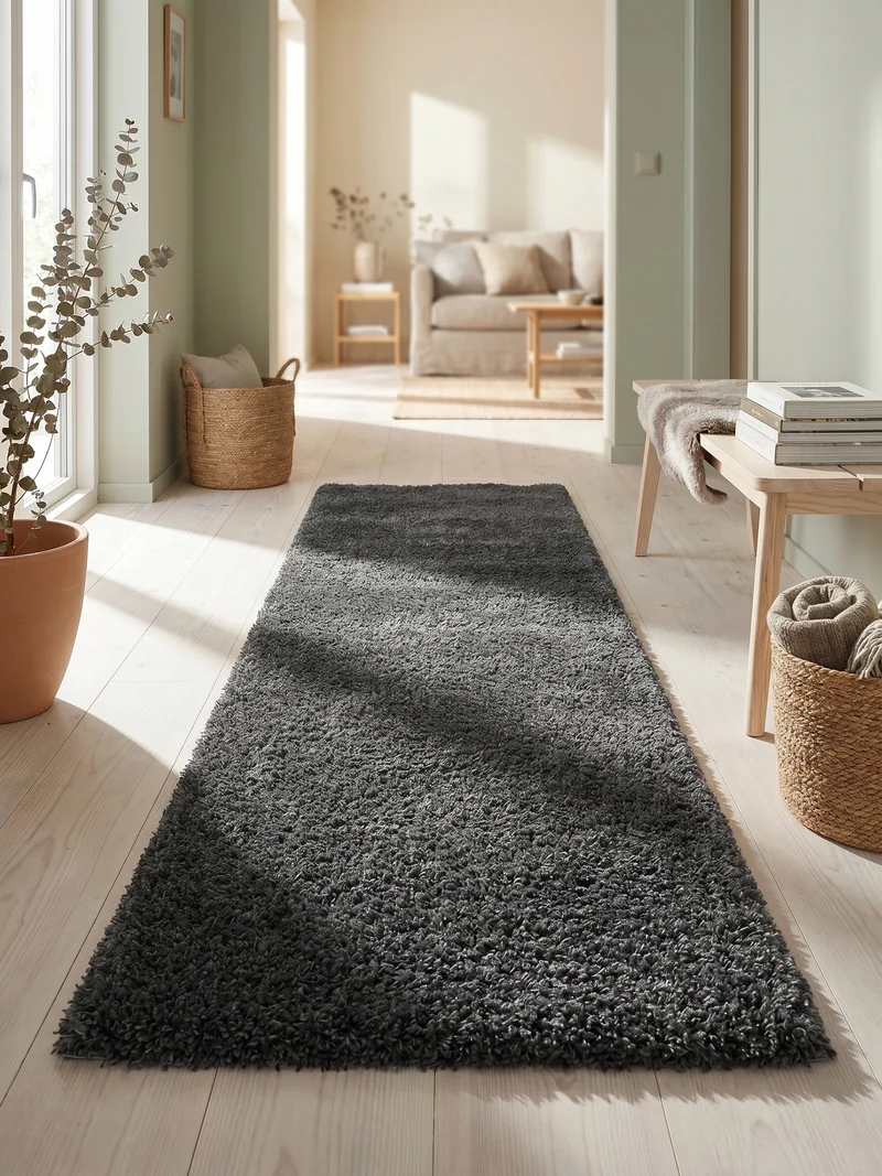 Shaggy Hochflor-Teppich – Moderne Grautöne | 5 cm Florhöhe extra weich