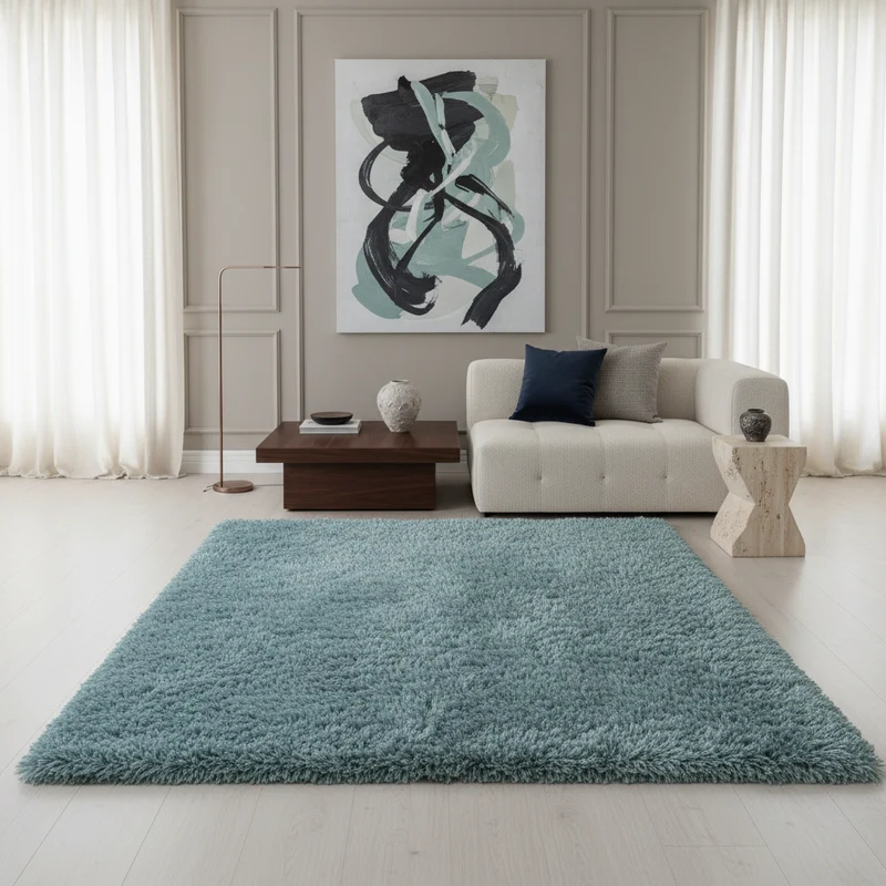 Shaggy Hochflor-Teppich – Akzent-Farbpalette | 5 cm Florhöhe extra weich