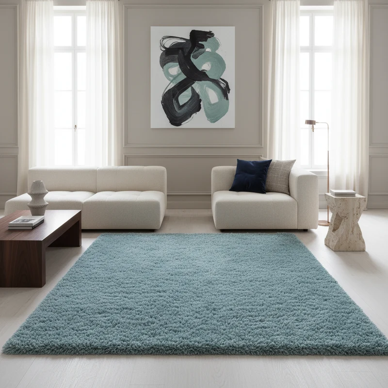 Shaggy Hochflor-Teppich – Akzent-Farbpalette | 5 cm Florhöhe extra weich