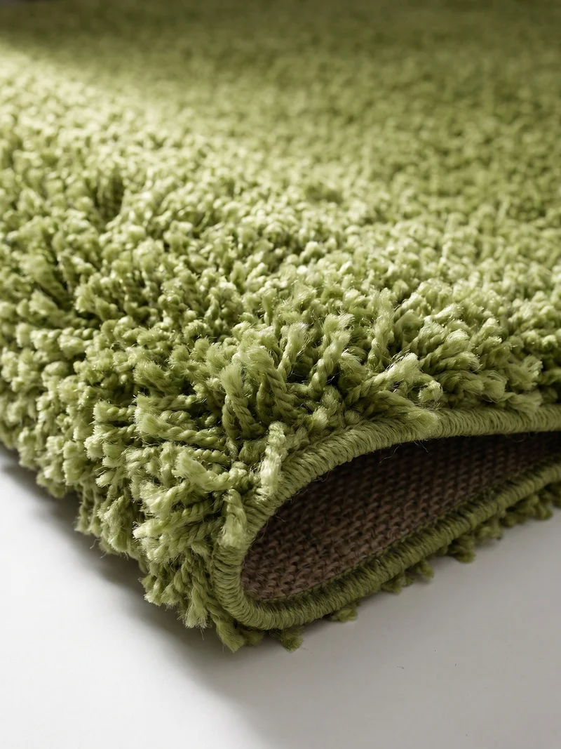 Shaggy Hochflor-Teppich – Kühle Frischtöne | 3 cm Florhöhe waschbar