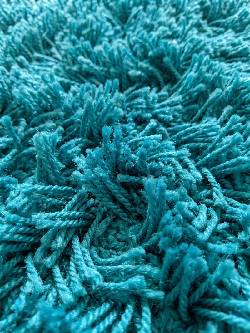 Shaggy Hochflor-Teppich – Kühle Frischtöne | 3 cm Florhöhe waschbar