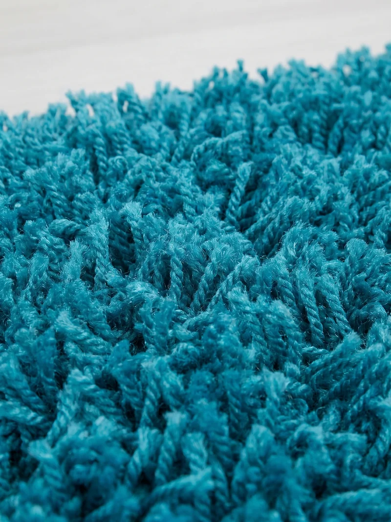 Shaggy Hochflor-Teppich – Kühle Frischtöne | 3 cm Florhöhe waschbar