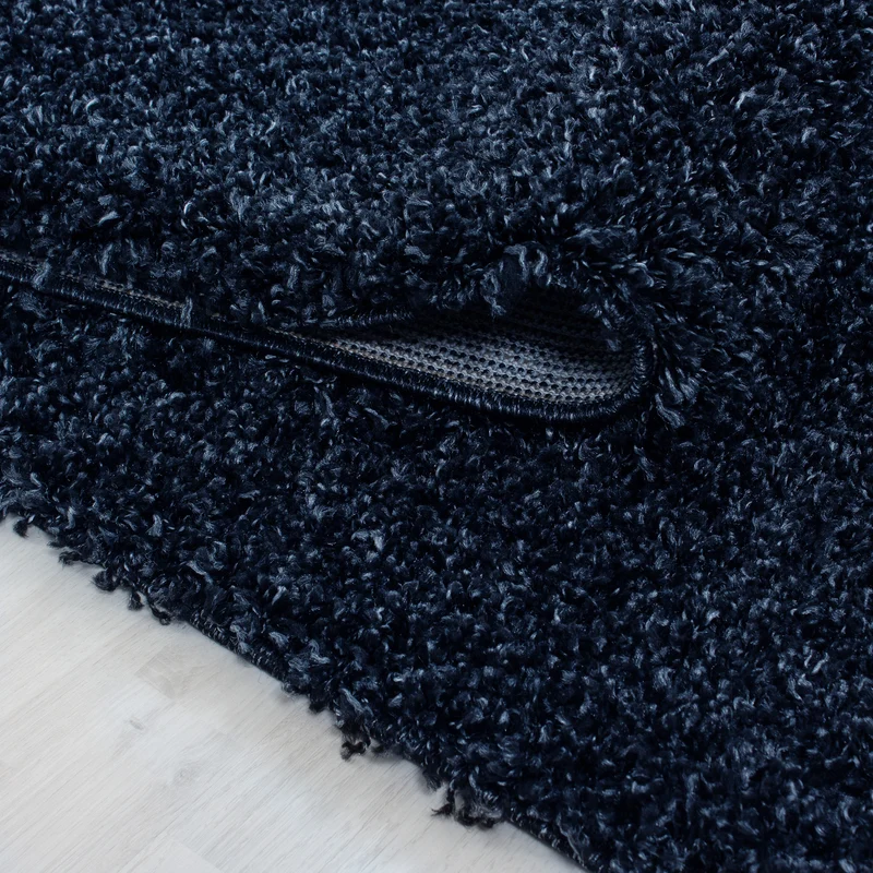Shaggy Hochflor-Teppich – Kühle Frischtöne | 3 cm Florhöhe waschbar