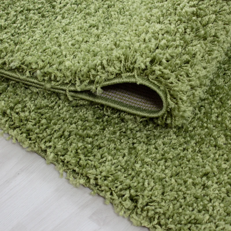 Shaggy Hochflor-Teppich – Kühle Frischtöne | 3 cm Florhöhe waschbar
