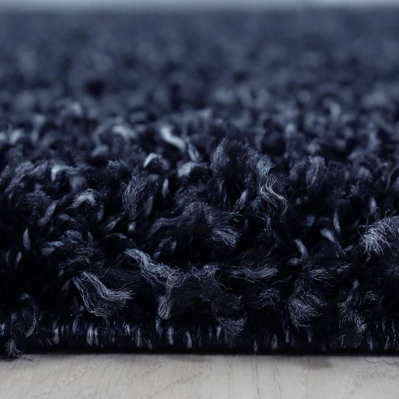 Shaggy Hochflor-Teppich – Kühle Frischtöne | 3 cm Florhöhe waschbar