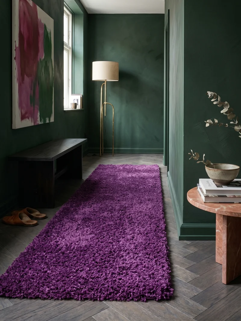 Shaggy Hochflor-Teppich – Lebhafte Akzente | 3 cm Florhöhe waschbar