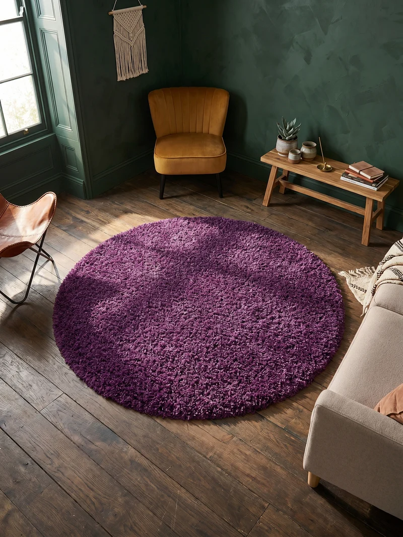 Shaggy Hochflor-Teppich – Lebhafte Akzente | 3 cm Florhöhe waschbar