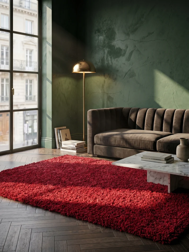 Shaggy Hochflor-Teppich – Lebhafte Akzente | 3 cm Florhöhe waschbar