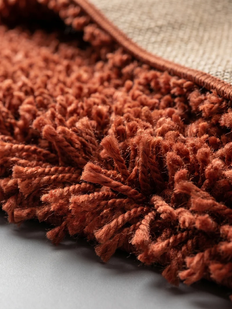 Shaggy Hochflor-Teppich – Warme Erdtöne | 3 cm Florhöhe waschbar