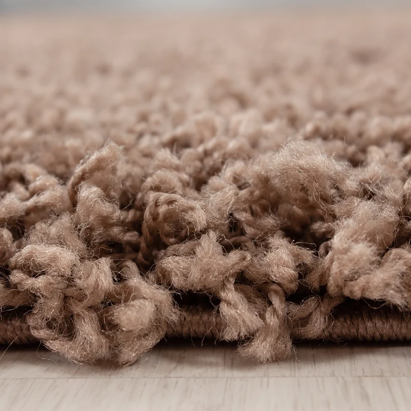 Shaggy Hochflor-Teppich – Warme Erdtöne | 3 cm Florhöhe waschbar