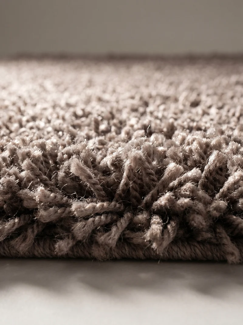 Shaggy Hochflor-Teppich – Helle Naturtöne | 3 cm Florhöhe waschbar