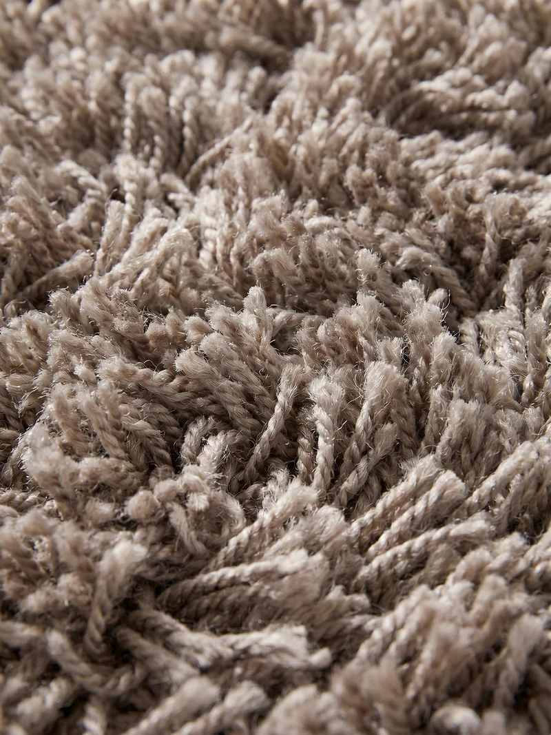 Shaggy Hochflor-Teppich – Helle Naturtöne | 3 cm Florhöhe waschbar