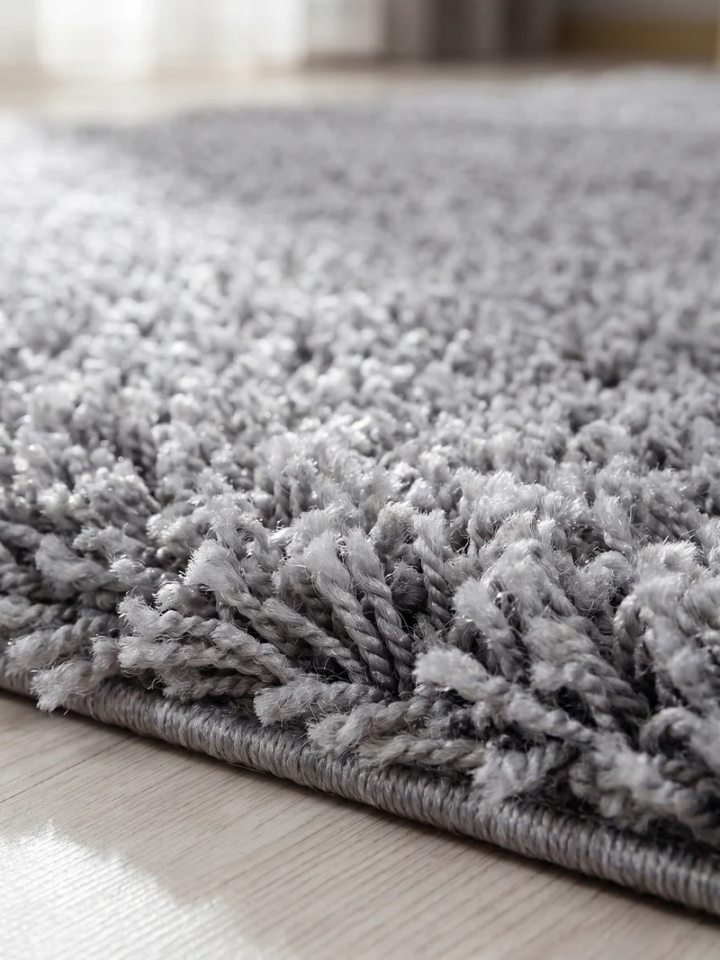 Shaggy Hochflor-Teppich – Moderne Grautöne | 3 cm Florhöhe waschbar