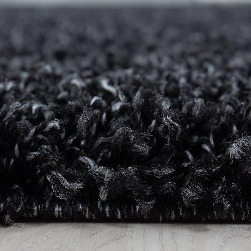 Shaggy Hochflor-Teppich – Moderne Grautöne | 3 cm Florhöhe waschbar