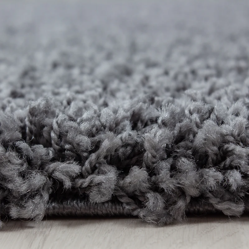Shaggy Hochflor-Teppich – Moderne Grautöne | 3 cm Florhöhe waschbar