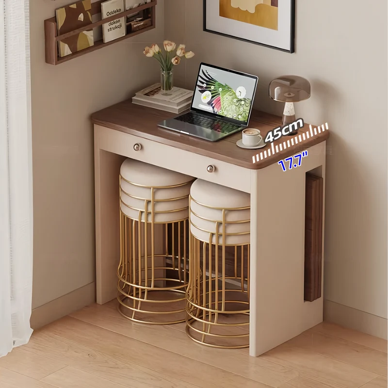 Ausziehbarer Esstisch mit rollbarem Sideboard und Stühlen (Set)