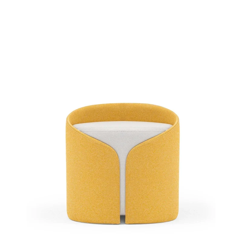 Form Ottoman Stool – Mustard Yellow & Grey Fabric