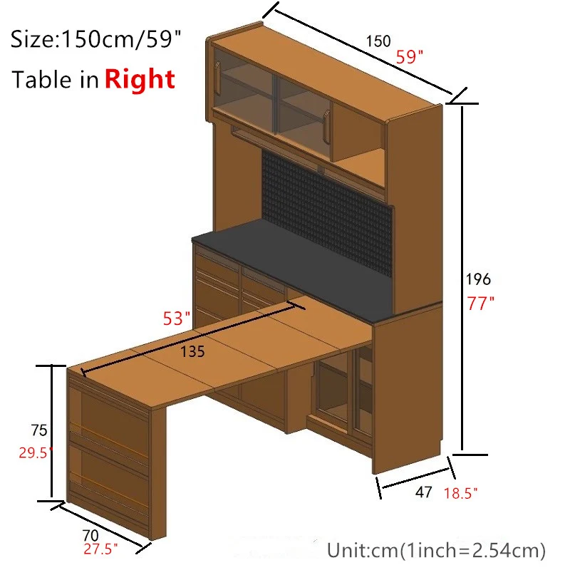 Sideboardschrank mit ausziehbarem Tisch