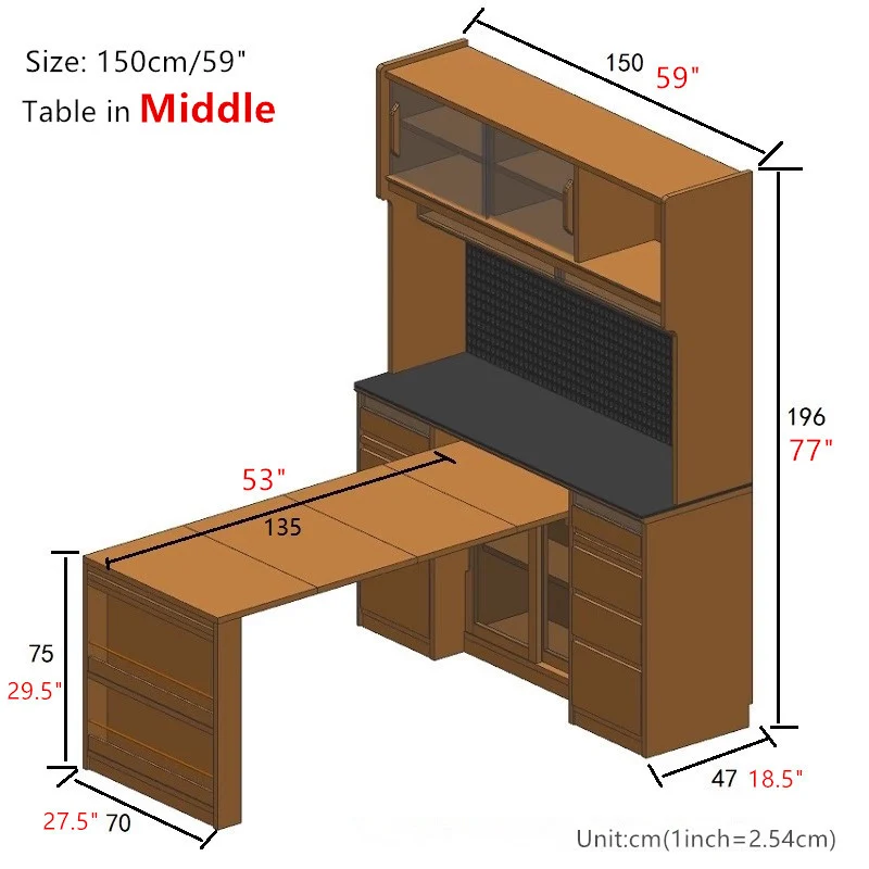 Sideboardschrank mit ausziehbarem Tisch