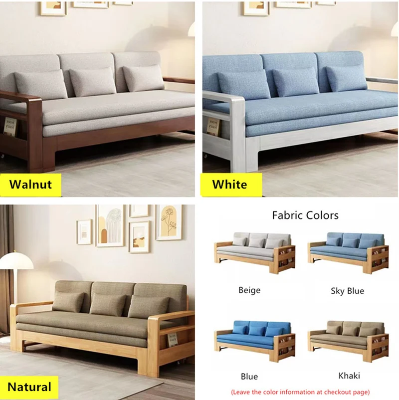 Japandi Schlafsofa aus massivem Buchenholz
